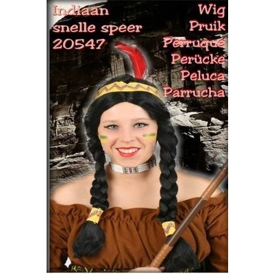 Karneval- & Fest Zubehör: Indianer-perücke "Schnelle Speer" (Frau)