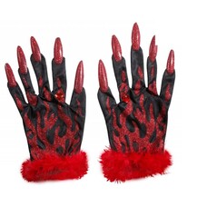 Halloweenaccessoires: Teufel Handschuhe