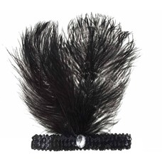 Karnevalsaccessoires: Kopfband mit Marabu und Edelsteine