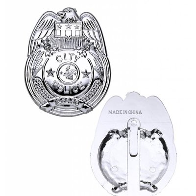Faschings-accessoires: Polizei-badge silber