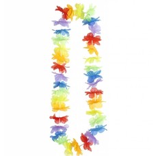 Faschings-accessoiren Hawaii Kette Regenbogen