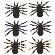 Halloween Accessoires: Set aus 2 spinnen mit glanz Muster 12cm