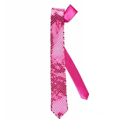 Faschings-accessoires: glitzer Krawatte in rosa