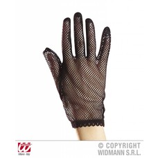 Karnevals-accessoires: Netzhandschuhe schwarz