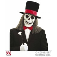 Schädelmaske mit Hut und Haar Schädelmaske mit Hut und Haar