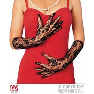 Karnevals-accessoires: Handschuhe schwarz aus Spitze (lang) Karnevals-accessoires: Handschuhe schwarz aus Spitze (lang)