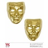 Karnevals-zubehör: maske gold mit Schnurrbart