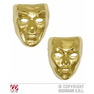 Faschings-zubehör goldene Maske mit Schnurrbart