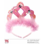Karnevalsaccessoires: Tiara mit Marabu und 3 Edelsteine