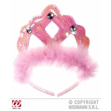 Karnevalsaccessoires: Tiara mit Marabu und 3 Edelsteine
