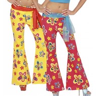 Karnevalskostüme: Damenhose "Seventies" Blumenmotiv. Karnevalskostüme: Damenhose "Seventies" Blumenmotiv.