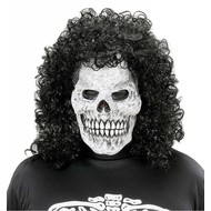 Halloweenmaske: Schädel mit Lockenperücke Halloweenmaske: Schädel mit Lockenperücke