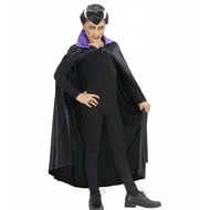 Karnevals-Kleidung Kinder: schwarze cape mit violettem Kragen 110cm