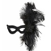 Augenmaske: Schwarze Maske mit Dekoration und Federn