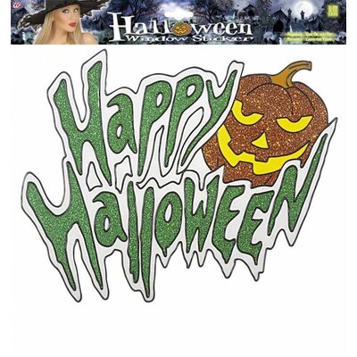 Halloweenaccessoires: Fenster-aufkleber "Happy Halloween" (36 cm)