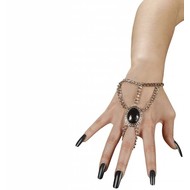 Schmuck: Gotik Pulskette mit schwarzem Medaillon Schmuck: Gotik Pulskette mit schwarzem Medaillon