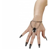 Schmuck: Gotik Pulskette mit schwarzem Medaillon