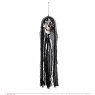 Horroraccessoires: Schädel mit langem Haar 70cm