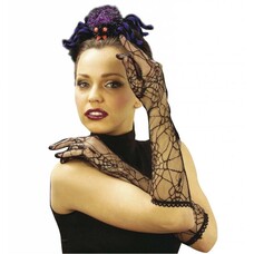 Karnevals-accessoires: Handschuhe aus Spinnengewebe