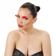 Faschings-attributen Augen-wimper mit Roten Federn