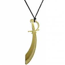 Faschings-accessoiren goldene Halskette Piratenschwert