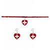 Faschings-accessoires: Halskette und Ohrringen für Krankenschwester