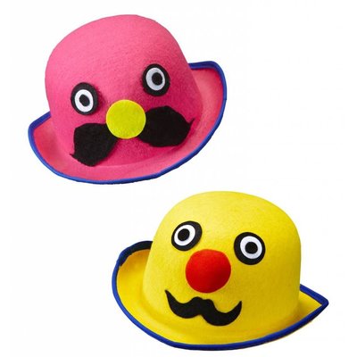 Faschings-accessoires: Witzige Clownshüte mit Gesicht