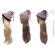 Kopfbedeckung Mütze mit lockeren Haren Kopfbedeckung Mütze mit lockeren Haren