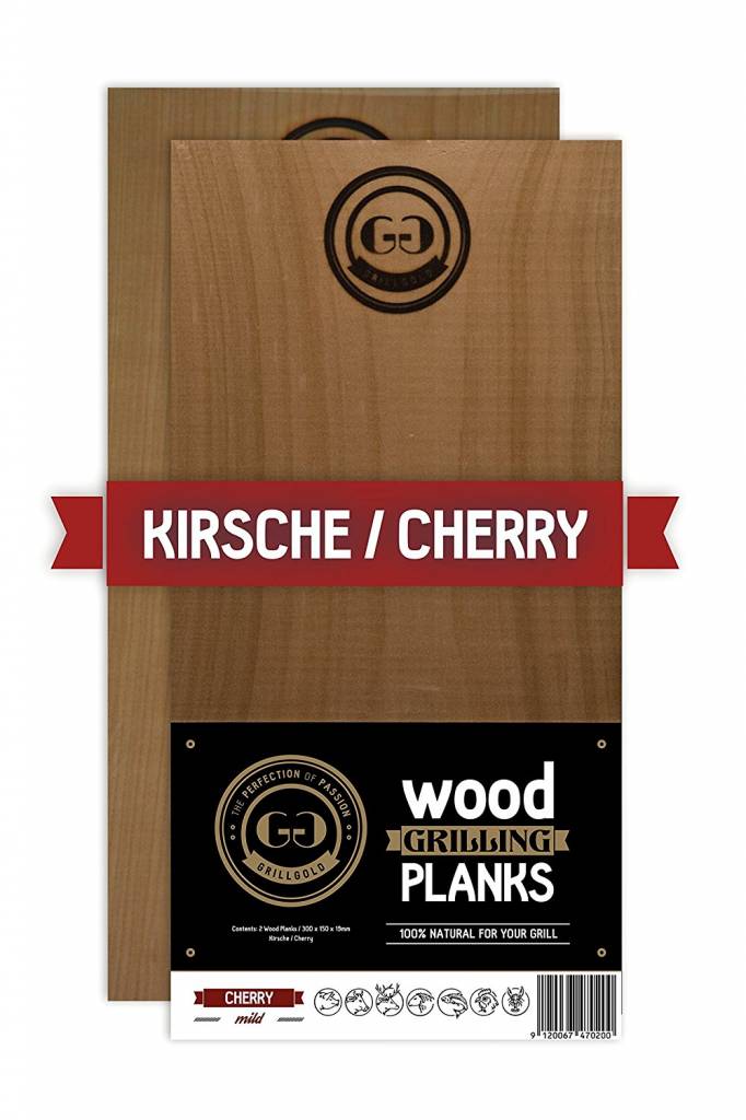 Grillgold Räucherbrett Wood Grilling Planks 2er Set Kirsche / Cherry