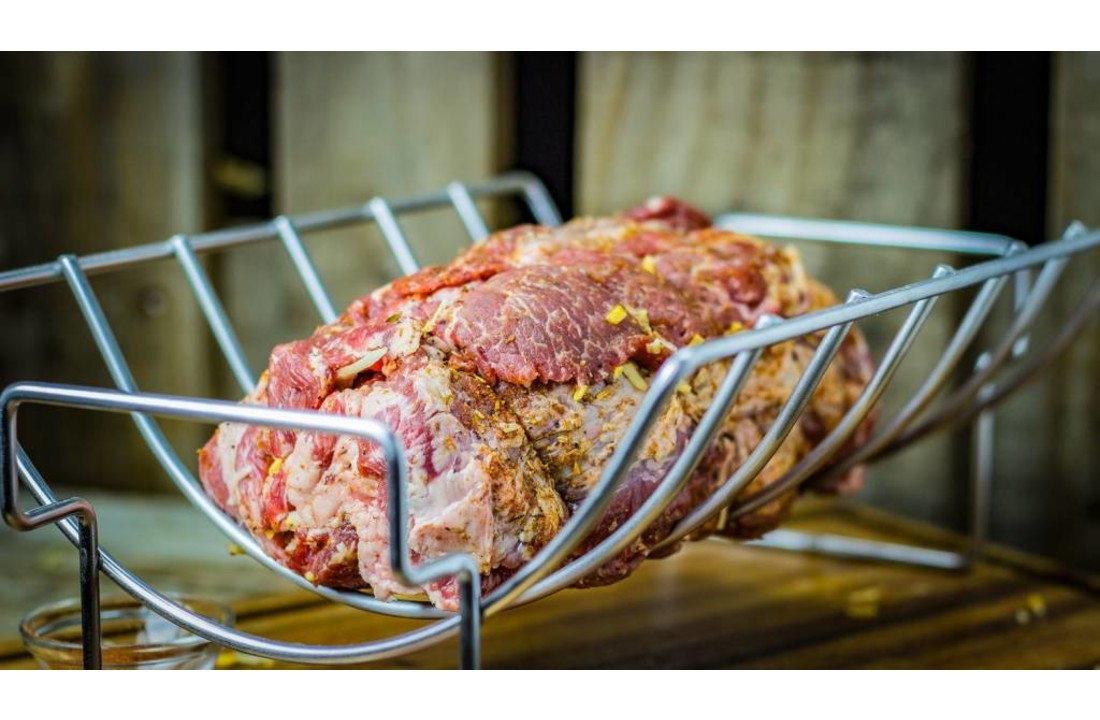 Grillfürst 2in1 Rippchenhalter und Bratenkorb Edelstahl