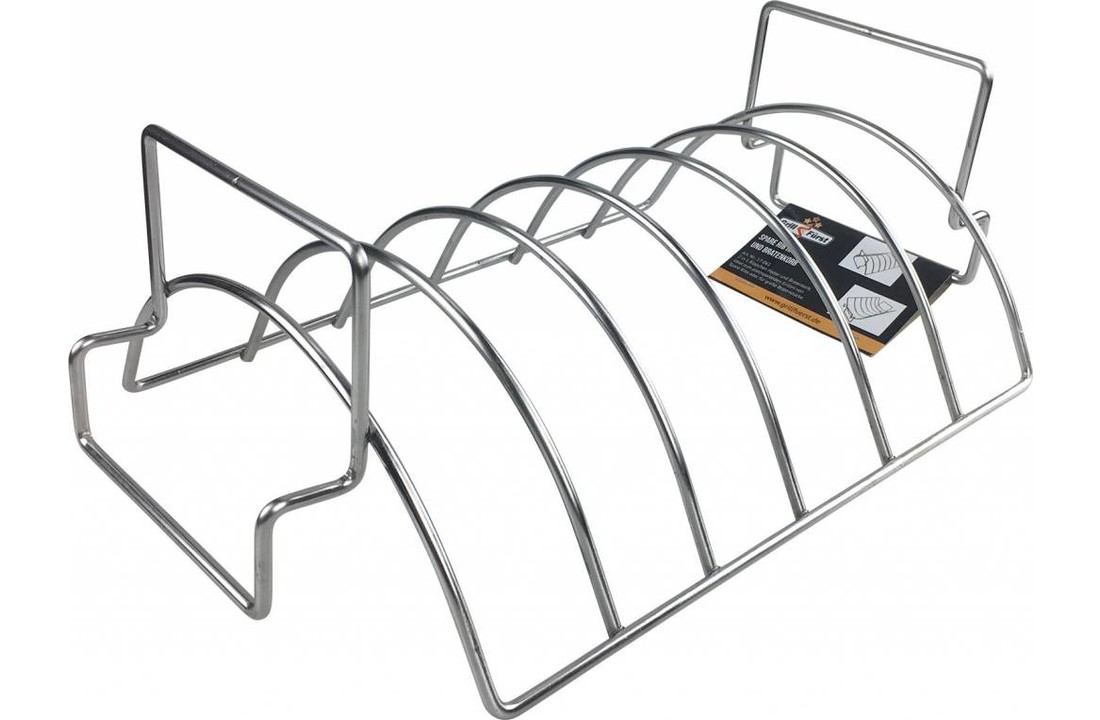 Grillfürst 2in1 Rippchenhalter und Bratenkorb Edelstahl