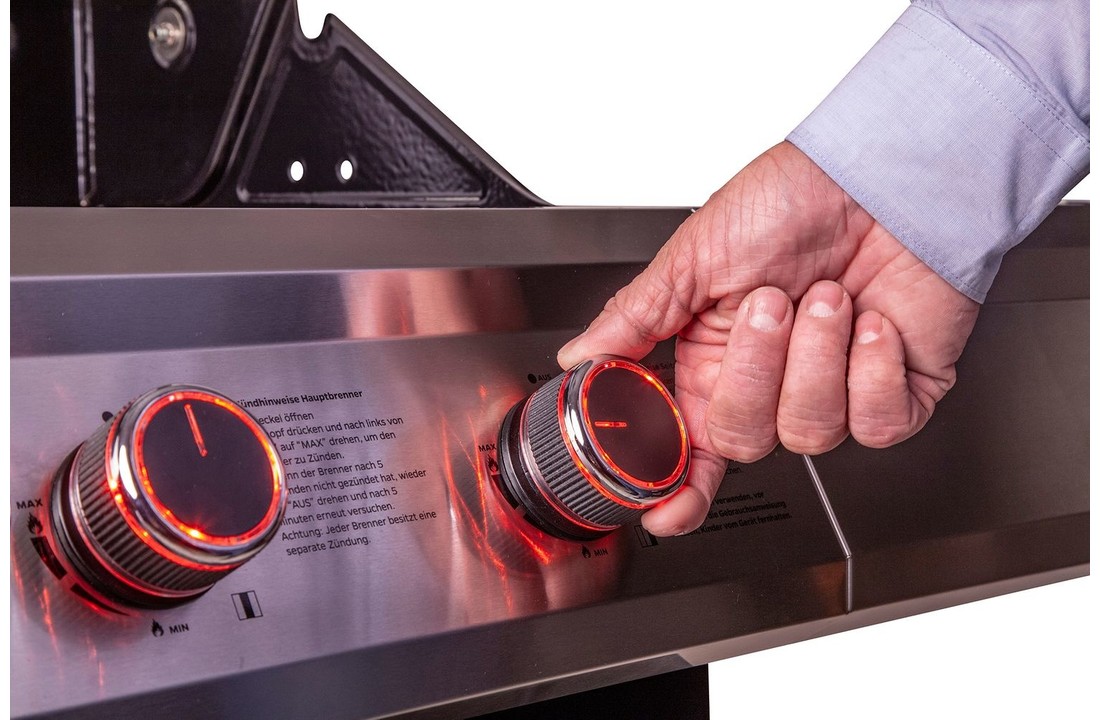 Grillfürst G410E 4-Brenner Gasgrill mit Hochtemperaturbrenner und Edelstahl Rosten