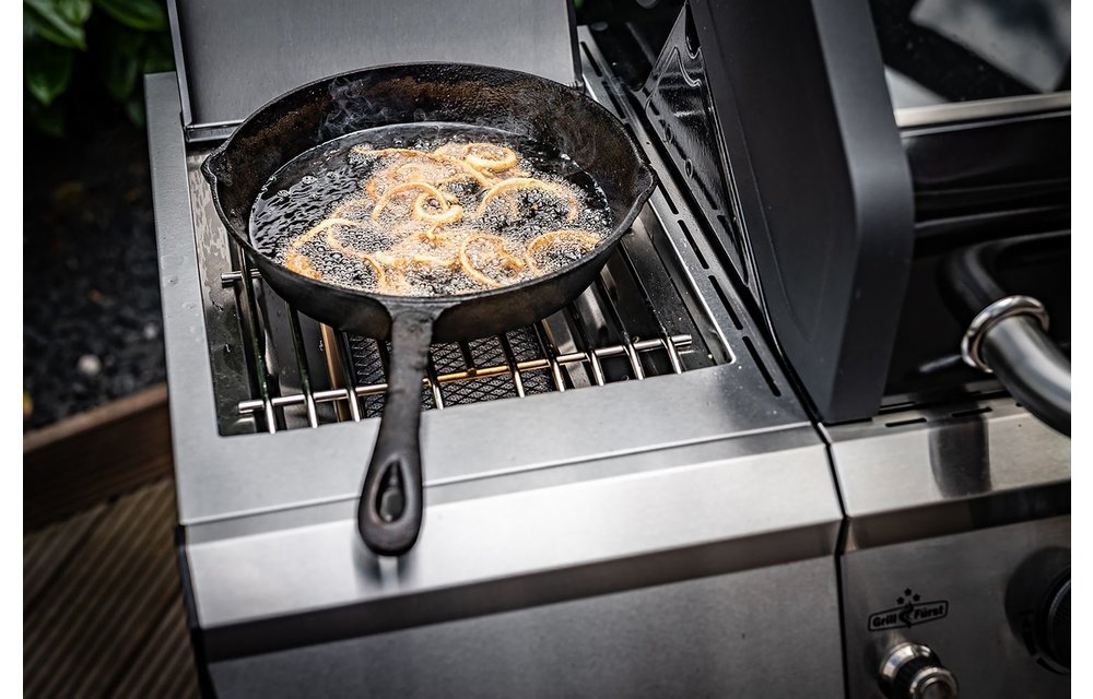 Grillfürst G410E 4-Brenner Gasgrill mit Hochtemperaturbrenner und Edelstahl Rosten