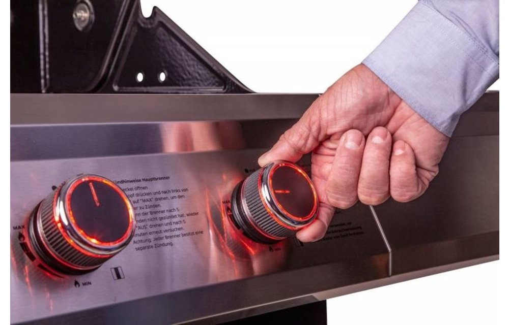 Grillfürst G510E 5-Brenner Gasgrill mit Hochtemperaturbrenner und Edelstahl Rosten