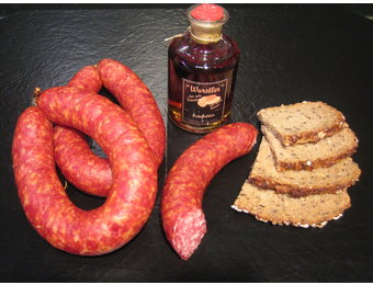 Bratwurst im Ring "Knackwurst" geräuchert