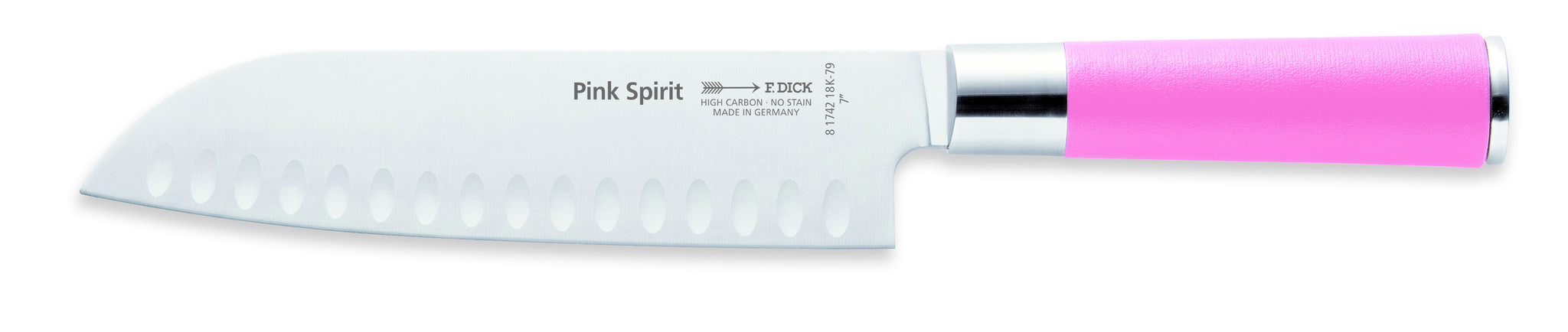 F. Dick Pink Spirit Kochmesser Santoku 18 cm Klingenlänge mit Kullen