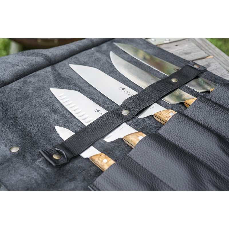 F. DICK Leder-Rolltasche „VIVUM“, 5-teilig Premium Messer