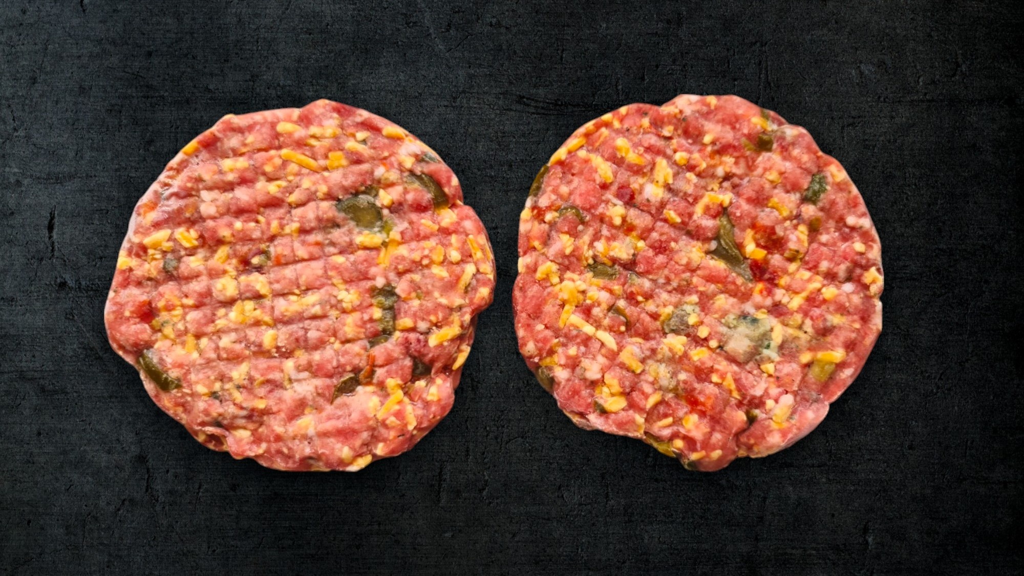 BEEF CHEDDAR JALAPENO BURGER PATTIES