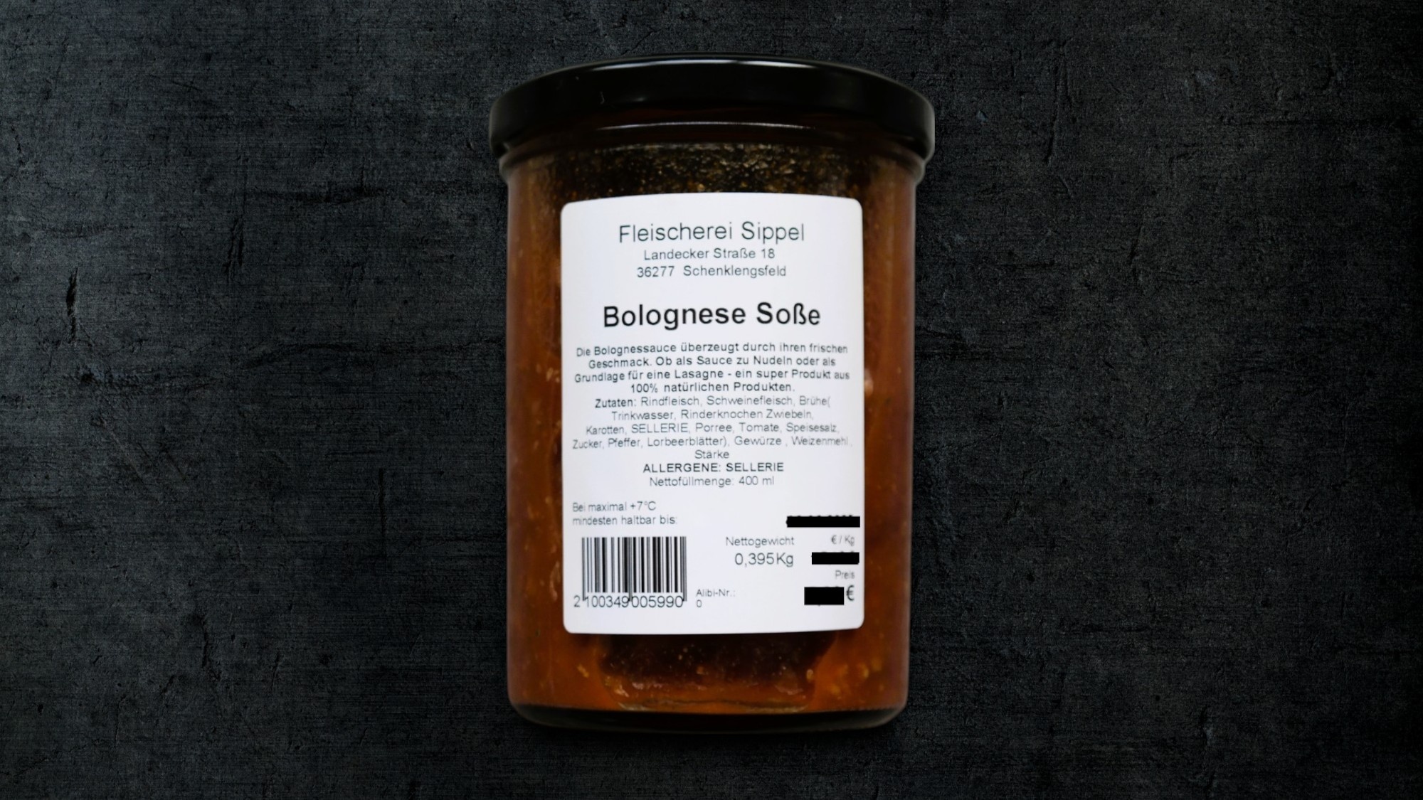 SAUCE BOLOGNESE IM GLAS KONSERVE