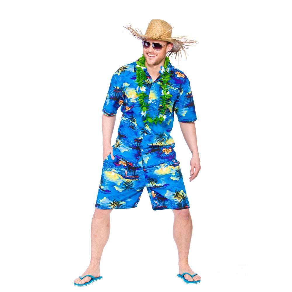 donor kofferbak Peave Hawaii shirt met broek blauwe palmboom