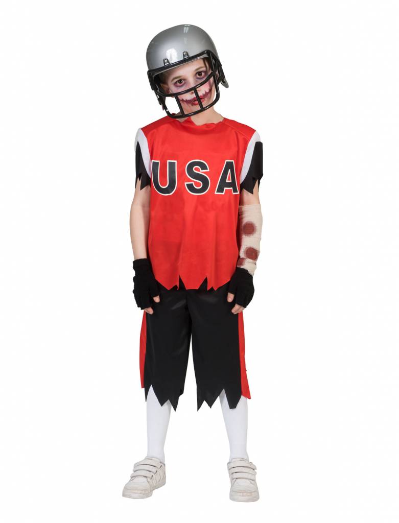 Verkleedpak zombie American Football Jongen 164