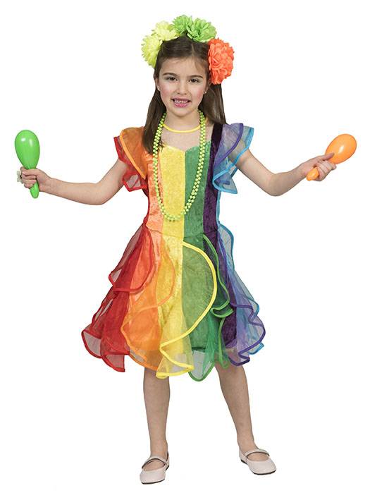 klep ontwerp etiquette Regenboog jurkje voor kinderen