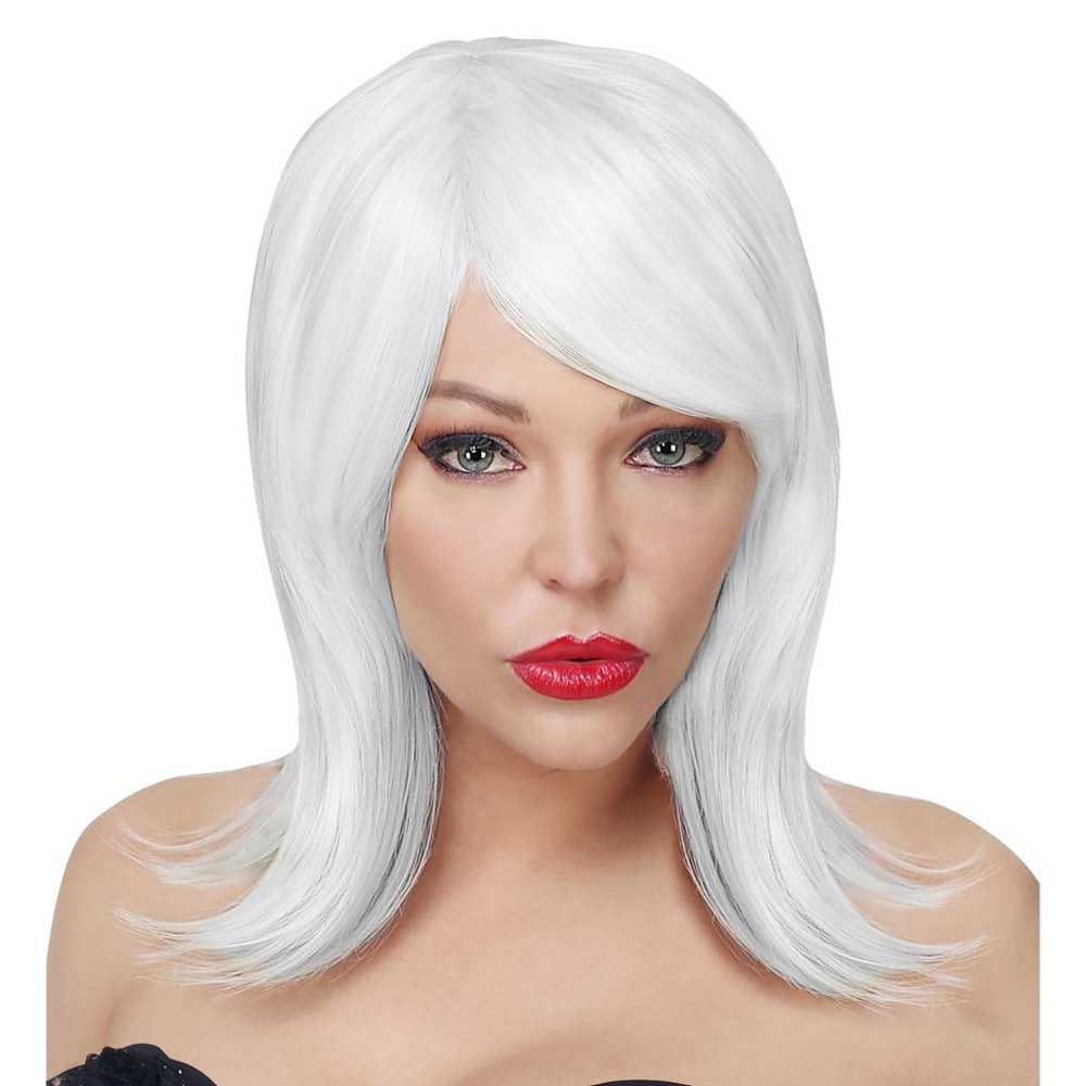 Witte pruik lang haar Clearance
