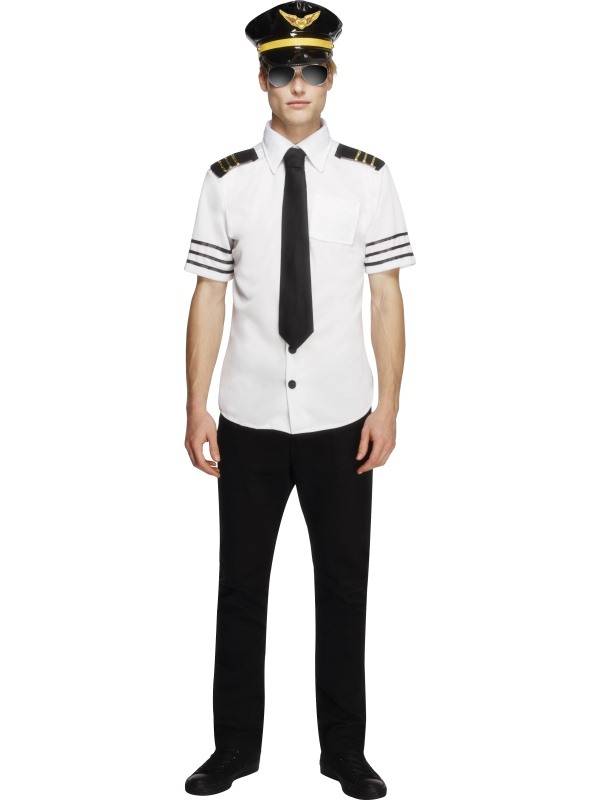 "Vliegtuig piloten pak voor volwassen - Verkleedkleding - Large"