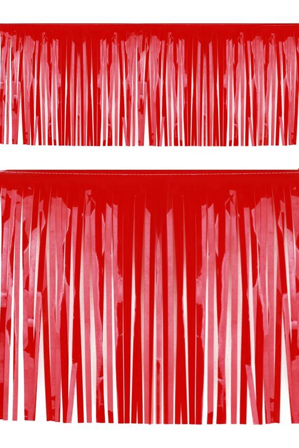 PVC slierten folie guirlande rood 6 mtr