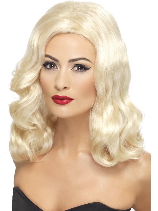 Mooie blonde pruik 20s Luscious lang golvend haar