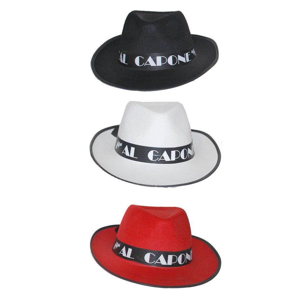 geestelijke gezondheid stereo album Mooie rode Al Capone hoed met zwarte band