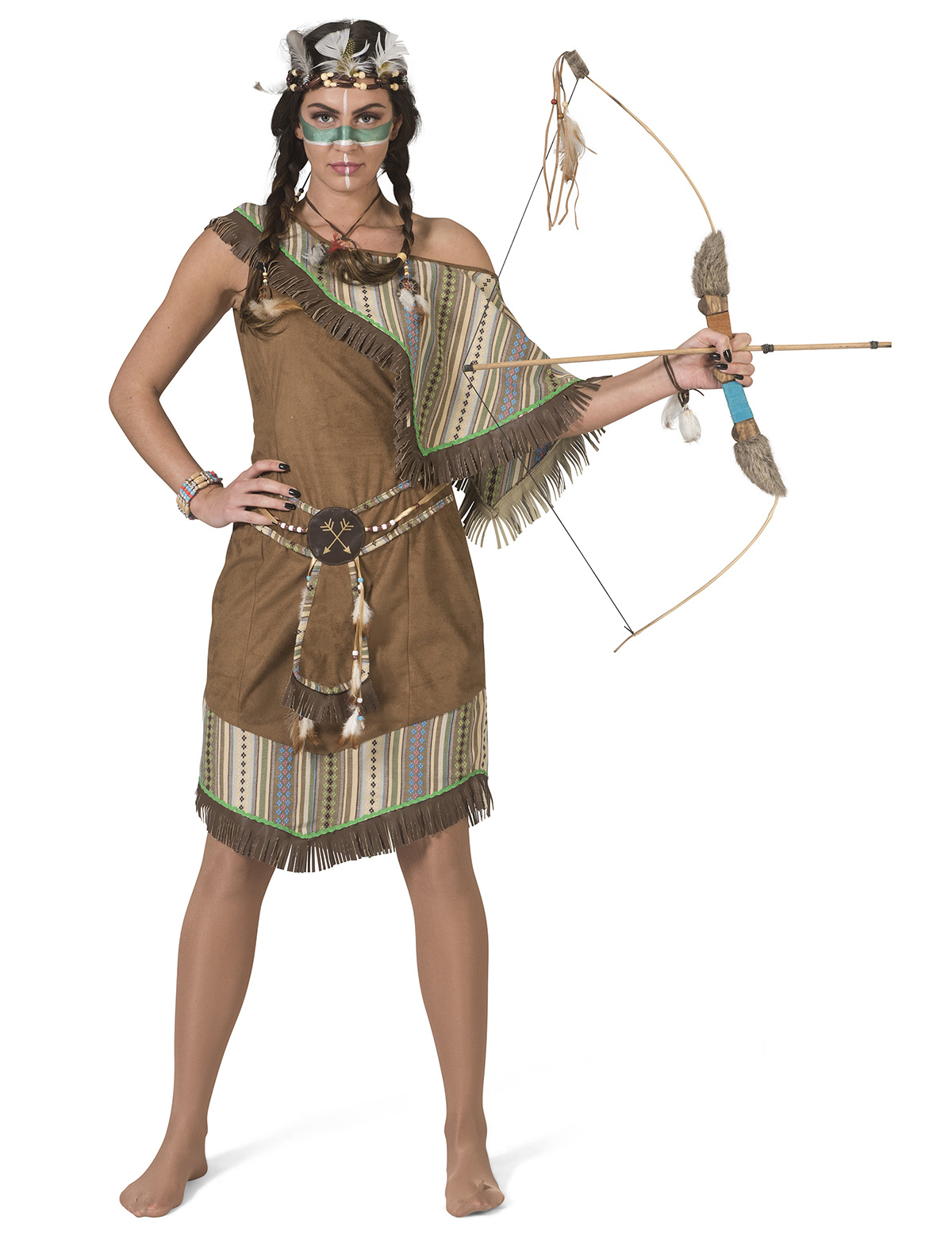 ESPA - Luxe bruine indianen kostuum voor dames - M/L