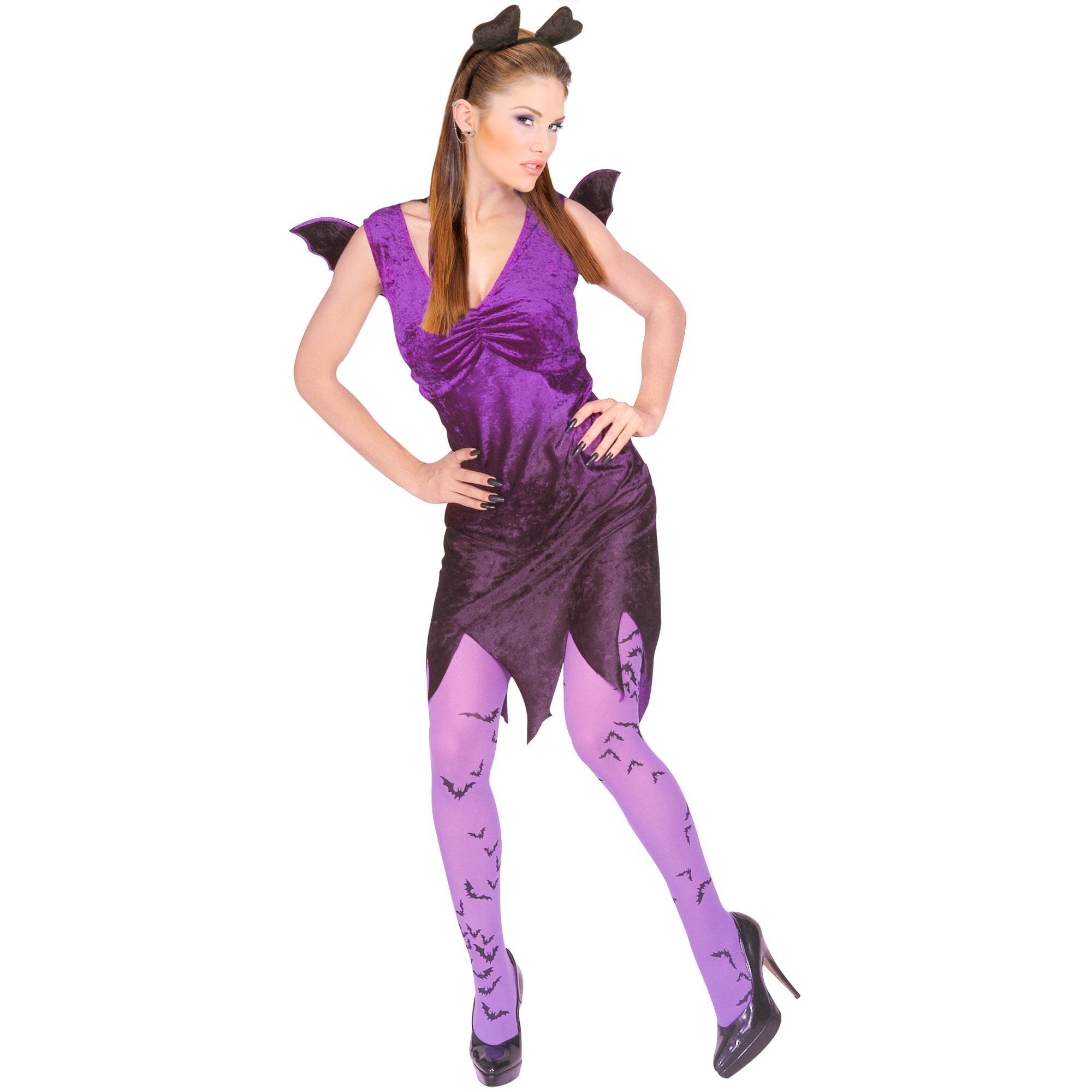 Widmann - Vleermuis Kostuum - Spicy Vleermuis Sexy Bat Kostuum Vrouw - paars - Medium - Halloween - Verkleedkleding