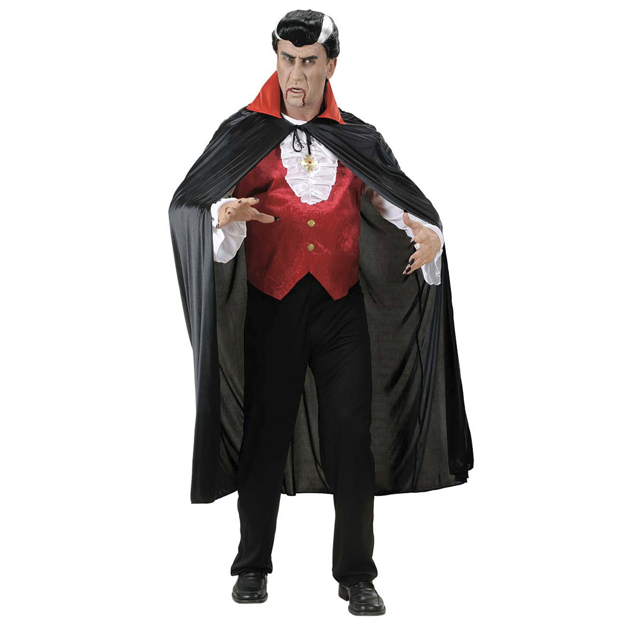 Vampier cape met rode kraag voor volwassenen Halloween artikel - Verkleedstrik - One size